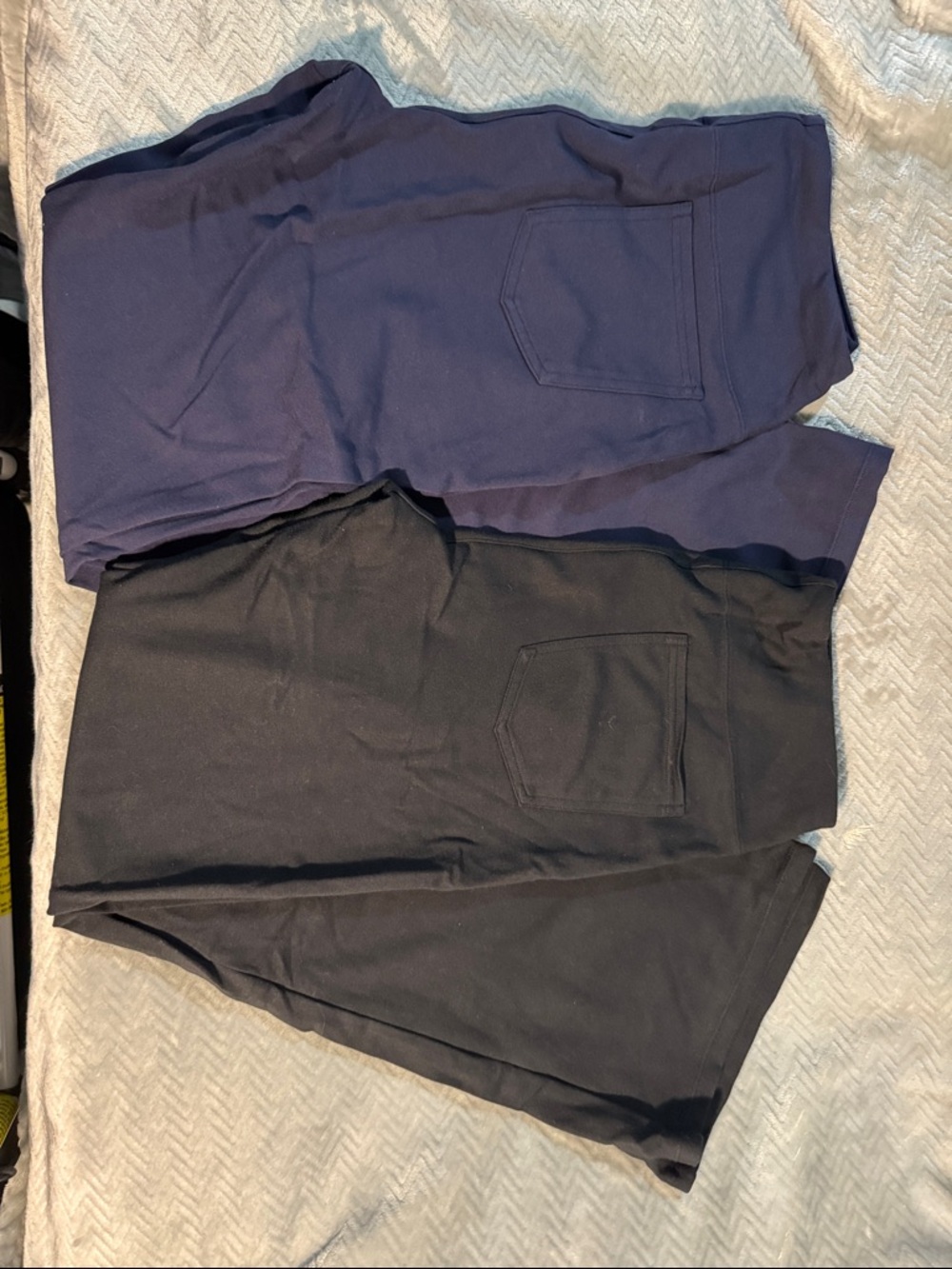 HALARA Navy and Black flare pants with back pockets